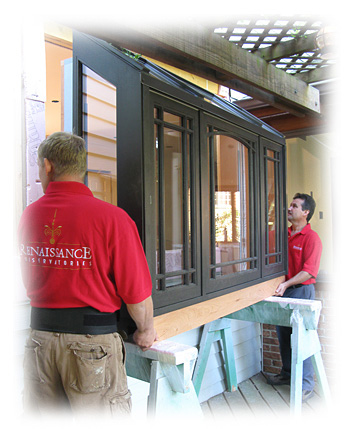 Garden Window Being Set Into Place